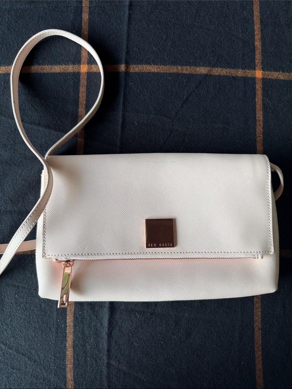 Ted Baker Cream Crossbody Bag with Rose Gold Hardware